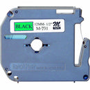 Brother M Series Tape Cartridge for P-Touch Labelers, 0.47" x 26.2 ft, Black on Green (BRTM731)