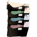 Officemate Grande Central Wall Filing System, Four Pockets, 16 5/8 x 4 3/4 x 23 1/4, Black (OIC21724)