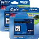 Brother Tape Cartridge, Laminated, f/P-Touch 8m, 3/8", 2/BD, WE/Black (BRTTZE325BD)