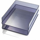 Officemate Stackable Letter Trays, 2 Pack, 2.8" Height x 12.8" Width x 10.2" Depth, Translucent Gray, Plastic, 2 Pack (OIC21040)