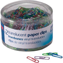 Officemate Small Translucent Vinyl Paper Clips, 600/Tub (OIC97211)