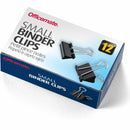Officemate Small Binder Clips, 3/4"Wide, 3/8" Capacity, Black/Silver (OIC99020)