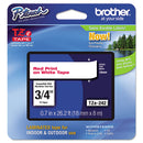 Brother TZe Standard Adhesive Laminated Labeling Tape, 0.7" x 26.2 ft, Red on White (BRTTZE242)