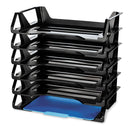 Officemate Recycled Side Load Desk Tray, 6 Sections, Letter Size Files, 15.13" x 8.88" x 15", Black, 6/Pack (OIC26212)
