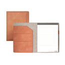 Blue Sky® ASMBLD Professional Faux Leather Padfolio, 8.5 x 11 Pad, 9.45 x 12.13, Snap Closure, Tan (BLS150537)