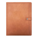Blue Sky® ASMBLD Professional Faux Leather Padfolio, 8.5 x 11 Pad, 9.45 x 12.13, Snap Closure, Tan (BLS150537)