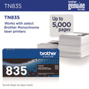 Brother TN835 Super High-Yield Toner, 5,000 Page-Yield, Black (BRTTN835)