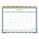 Blue Sky® Tile Desk Pad Calendar, Geometric Artwork, 22 x 17, White Sheets, Gold Headband, Clear Corners, 12-Month (Jan to Dec): 2025 (BLS13369425)