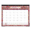 Blue Sky® Amalia Desk Pad Calendar, Mandala Artwork, 22 x 17, White/Multicolor Sheets, Black Headband, 12-Month (Jan to Dec): 2025 (BLS14877325)