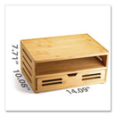 Officemate Bamboo Stackable Document Organizer with Drawer, 2 Sections, Letter Size Files, 14.09" x 10.08" x 7.7", Brown (OIC71005)