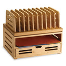 Officemate Bamboo Stackable Document Organizer with Drawer, 2 Sections, Letter Size Files, 14.09" x 10.08" x 7.7", Brown (OIC71005)
