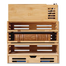 Officemate Bamboo Stackable Desktop Document Trays, 2 Sections, Letter Size Files, 14.09" x 10.47" x 4.4", Brown, 2/Pack (OIC71004)