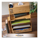 Officemate Bamboo Stackable Desktop Document Trays, 2 Sections, Letter Size Files, 14.09" x 10.47" x 4.4", Brown, 2/Pack (OIC71004)