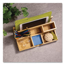Officemate Bamboo Desk Organizer, 7 Compartments, 14.09 x 8.62 x 5.28, Natural Wood Grain, Bamboo (OIC71001)
