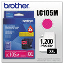 Brother LC105M Innobella Super High-Yield Ink, 1200 Page-Yield, Magenta (BRTLC105M)
