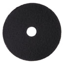 3M™ Low-Speed High Productivity Floor Pads 7300, 15" Diameter, Black, 5/Carton (MCO08273)