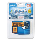 Brother TZ Standard Adhesive Laminated Labeling Tape, 0.7" x 16.4 ft, Black on Fluorescent Orange (BRTTZEB41)