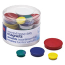 Officemate Assorted Heavy-Duty Magnets, Circles, Assorted Sizes & Colors, 30/Tub (OIC92501)