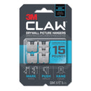 3M™ Claw Drywall Picture Hanger, Holds 15 lbs, 5 Hooks and 5 Spot Markers, Stainless Steel (MMM3PH15M5ES)