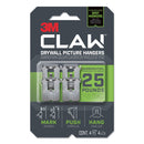 3M™ Claw Drywall Picture Hanger, Holds 25 lbs, 4 Hooks and 4 Spot Markers, Stainless Steel (MMM3PH25M4ES)