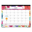 Blue Sky® Mahalo Academic Desk Pad, Floral Artwork, 22 x 17, Black Binding, Clear Corners, 12-Month (July to June): 2024 to 2025 (BLS100157)