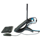 3M™ Vertical Notebook Computer Riser with Cable Management, 9" x 12" x 6.5" to 9.5", Black/Charcoal Gray, Supports 20 lbs (MMMLX550)