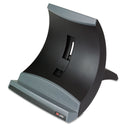 3M™ Vertical Notebook Computer Riser with Cable Management, 9" x 12" x 6.5" to 9.5", Black/Charcoal Gray, Supports 20 lbs (MMMLX550)