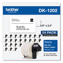 Brother Die-Cut Shipping Labels, 2.4 x 3.9, White, 300/Roll, 24 Rolls/Pack (BRTDK120224PK)