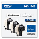 Brother Die-Cut File Folder Labels, 0.66 x 3.4, White, 300/Roll, 3 Rolls/Pack (BRTDK12033PK)