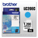 Brother LC20EC INKvestment Super High-Yield Ink, 1200 Page-Yield, Cyan (BRTLC20EC)