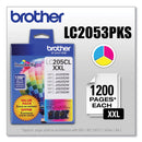 Brother LC2053PKS Innobella Super High-Yield Ink, 1200 Page-Yield, Cyan/Magenta/Yellow (BRTLC2053PKS)