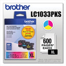 Brother LC1033PKS Innobella High-Yield Ink, 600 Page-Yield, Cyan/Magenta/Yellow (PX4558)