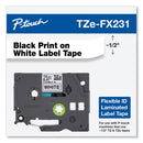 Brother Flexible ID Tape, 0.47" x 26.2 ft, Black on White (BRTTZEFX231)