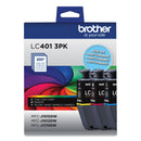 Brother LC4013PKS Ink, 200 Page-Yield, Cyan/Magenta/Yellow, 3/Pack (BRTLC4013PKS)
