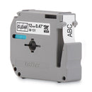 Brother M Series Tape Cartridge for P-Touch Labelers, 0.47" x 26.2 ft, Black on Clear (BRTM131)