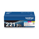 Brother TN2213PK Toner, 1,400 Page-Yield, Cyan/Magenta/Yellow (BRTTN2213PK)