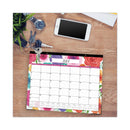 Blue Sky® Mahalo Academic Desk Pad, Floral Artwork, 22 x 17, Black Binding, Clear Corners, 12-Month (July to June): 2024 to 2025 (BLS100157)