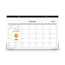 Blue Sky® Enterprise Desk Pad, Geometric Artwork, 17 x 11, White/Gray Sheets, Black Binding, Clear Corners, 12-Month (Jan to Dec): 2025 (BLS111293)