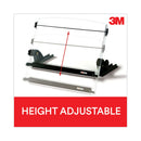 3M™ In-Line Adjustable Desktop Copyholder,150 Sheet Capacity, Plastic, Black/Clear (MMMDH630)