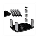 3M™ Adjustable Height Monitor Stand, 15 x 12 x 2.63 to 5.88, Black/Silver (MMMMS80B)