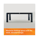 3M™ Adjustable Monitor Stand, 16" x 12" x 1.75" to 5.5", Black, Supports 20 lbs (MMMMS85B)