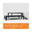 3M™ Adjustable Monitor Stand, 16" x 12" x 1.75" to 5.5", Black, Supports 20 lbs (MMMMS85B)