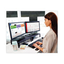 3M™ Adjustable Monitor Stand, 16" x 12" x 1.75" to 5.5", Black, Supports 20 lbs (MMMMS85B)