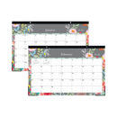 Blue Sky® Sophie Desk Pad, Floral Artwork, 17 x 11, Multicolor Sheets, Black Binding, Clear Corners, 12-Month (Jan to Dec): 2025 (BLS140089)