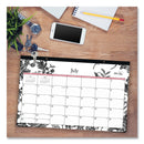 Blue Sky® Analeis Academic Year Desk Pad Calendar, Floral Artwork, 17 x 11, White/Black/Coral Sheets, 12-Month (July-June): 2024-2025 (BLS130617)