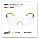 3M™ Solus 1000-Series Safety Glasses, Black/Green Plastic Frame, Clear Polycarbonate Lens (MMMS1201SGAF)