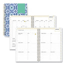 Blue Sky® Day Designer Tile Weekly/Monthly Planner, Geometric Artwork, 8 x 5, Blue/White Cover, 12-Month (Jan to Dec): 2025 (BLS101410)