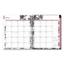Blue Sky® Analeis Monthly Planner, Floral Artwork, 10 x 8, White/Black/Coral Cover, 12-Month (Jan to Dec): 2025 (BLS100004)