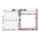 Blue Sky® Analeis Monthly Planner, Floral Artwork, 10 x 8, White/Black/Coral Cover, 12-Month (Jan to Dec): 2025 (BLS100004)