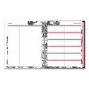 Blue Sky® Analeis Monthly Planner, Floral Artwork, 10 x 8, White/Black/Coral Cover, 12-Month (Jan to Dec): 2025 (BLS100004)